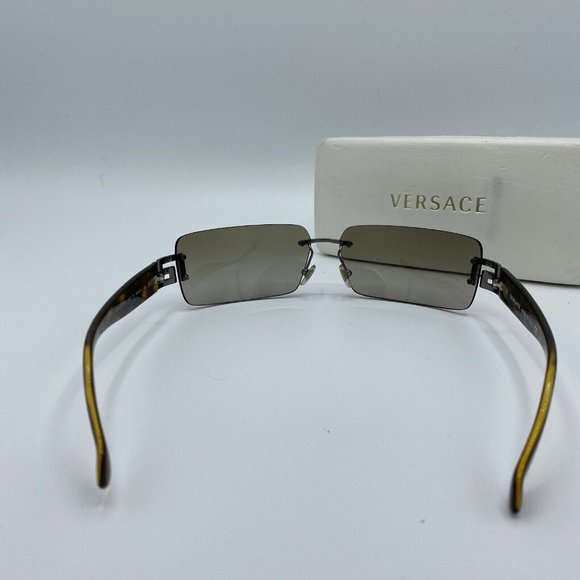 Versace Rimless Sunglasses Vintage Tortoiseshell Diamante MOD 2017-B 1001/13 y2k - Picture 4 of 16
